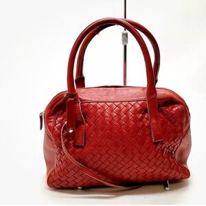 Bottega Veneta red leather bag